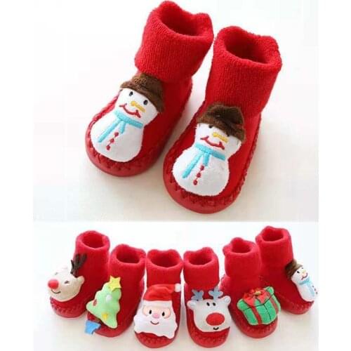 Childrens Cute Cartoon Animal Socks Toddler Socks Newborn Baby Boys Girls Christmas Floor Socks Non-Slip Baby Step Socks