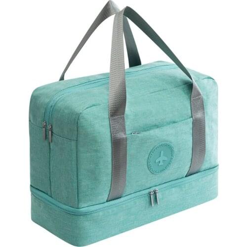 Double Layer Beach Bag women travel bags Waterproof Shoes partition Wet and Dry Separation weekend travel bag for women 25T