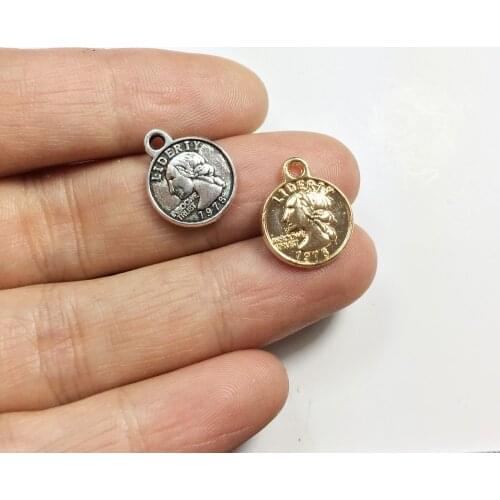 Eruifa 20pcs 12mm Popular Man Coin Charms Zinc Alloy necklace,earring bracelet jewelry DIY handmade 2 colors