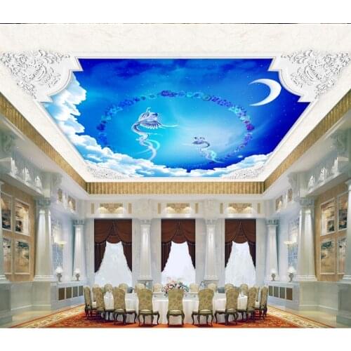 Photo Wallpaper Living Room Bedroom KTV Ceiling Murals Wallpaper 3D European Night Ceiling