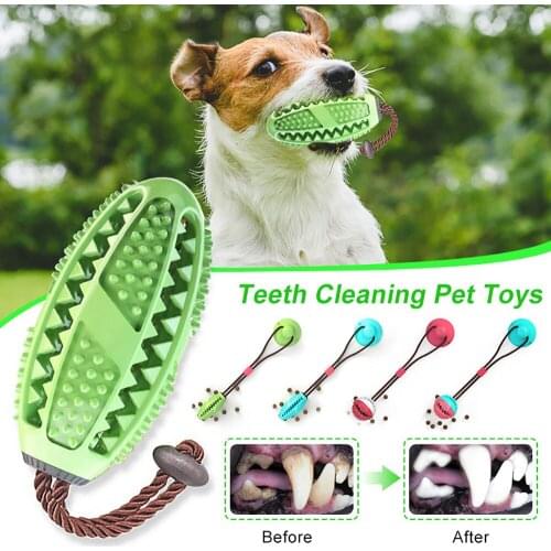 Dog Toys Chew Ball Teeth Cleaning Toys Dog Toothbrush Dog Dental Care Chew Stick Cleaning Toy Silicone Pet Dental Care Bite Toy