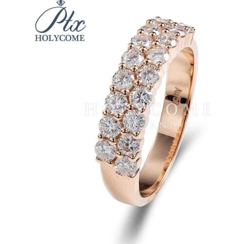 New Style Moissanite Ring 14K Solid Rose Gold 2.5mm DEF Moissanite Diamond Engagement Ring кольца браслеты ьги с зеленным камнем