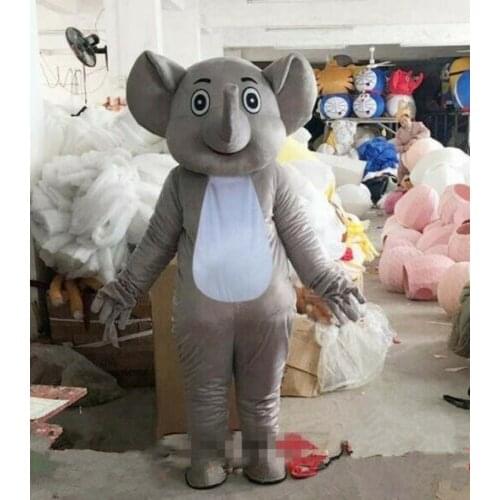 Grey Elephant Mascot Costume Cosplay Party Game Dress Outfit Halloween Adult #K Event Apparel Cartoon Character Birthday Clothes
