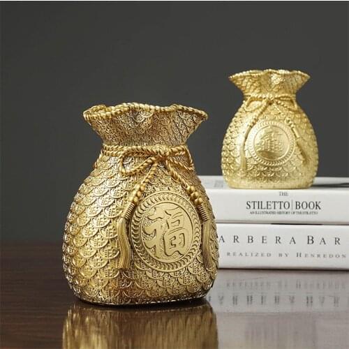 Creative Resin Lucky Bag Piggy Bank Ornaments Living Room Homestay Hotel Desktop Furnishings Crafts Home Decoration Accessories