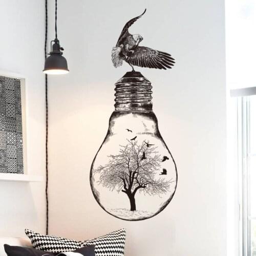 Creative Light Bulb Wall Sticker for Living Room Sofa Background Decoration Teen Bedroom Self-adhesive Wall Decal Home Decor PVC