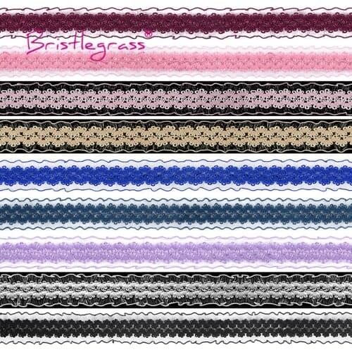 BRISTLEGRASS 2 5 Yard 30mm White Black Mesh Frilly Ruffled Lace Trims Elastics Spandex Band Hair Tie Headband Dress Sewing Craft