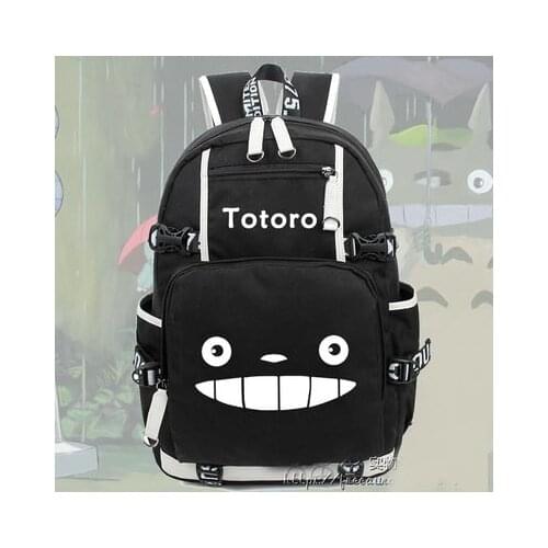 Hot Miyazaki Hayao Anime Totoro Backpack Cosplay Fashion Luminous Canvas Bag Schoolbag Travel Bags