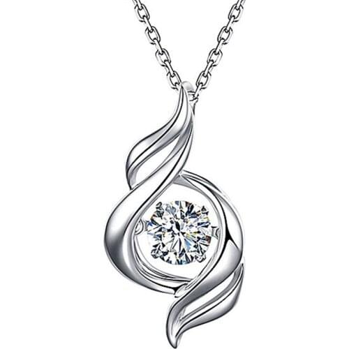 Fashion Lady Silver 925 Sterling Necklace For Women Jewelry Trendy Crystal Pendant Necklace Female Clavicle Accessories Charm