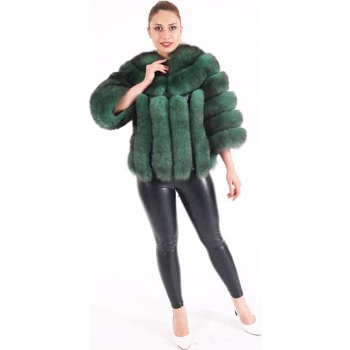 Fashion winter warm leather coat natural fox fur coat real fox fur jacket winter thick warm coat 2021 Turkish Fashion