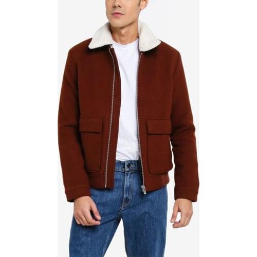 Whole colored bomber men jacket for autumn With front pockets