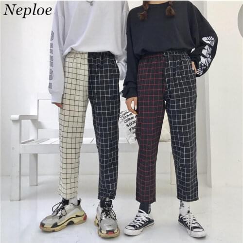 Neploe Women's Plaid Trousers