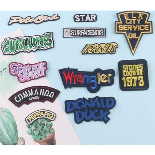 Punk letter Embroidery Patch Applique Ironing Clothing Sewing Supplies Decorative Badges Patches For Clothing Personality