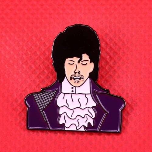 Prince enamel pin purple rain brooch art musical badge rock and roll jewelry men women shirts jacket accessories
