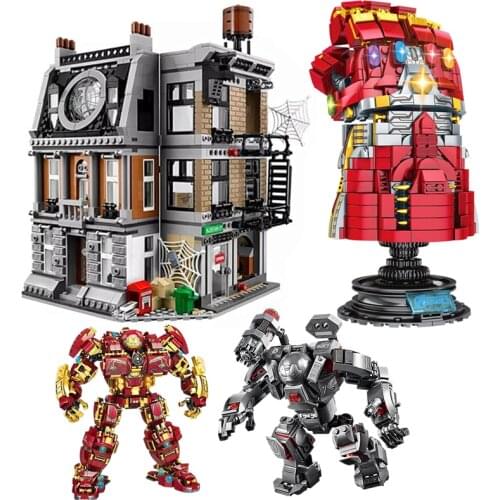 Marvel Avengers Character Building Blocks Weapon Shield Toy Hulk Steel Base Mecha Gloves Handguard Building Block Birthday Gift