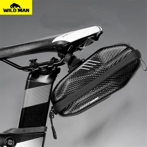 Wild Man Waterproof EVA Hard Shell 0.8L Bike Bag Under Seat Bicycle Saddle Bag Road MTB Shockproof Cycling Accessories