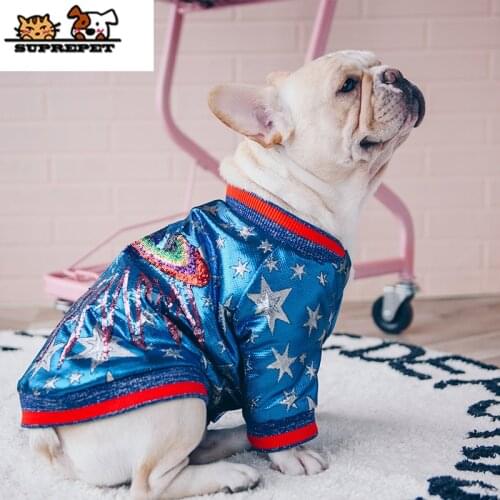 SUPREPET Pet Dog Coat Winter for French Bulldog Luxurious Warm Sport Retro Dog Jacket for French Bulldogs Chihuahua Dog Clothes