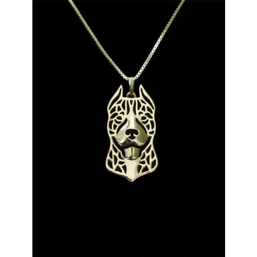 Trendy cute Pitbull dog pendant necklace women gold silver plated statement necklace men cs go collares