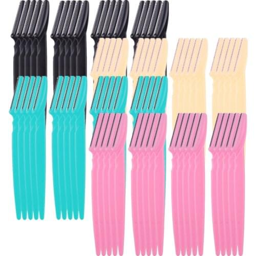 10/20/40/80 Pcs Eyebrow Trimmer Face Razor Knife Eye Brow Blades Shaping Makeup Tools Facial Body Hair Removal Scraper Shaver