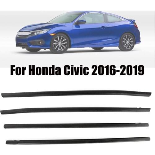 4Pcs Weatherstrip Trim Outside Window Door Seals Belt Molding Trim For Honda Civic 2016-2019 Car Exterior Replacement Accesorios