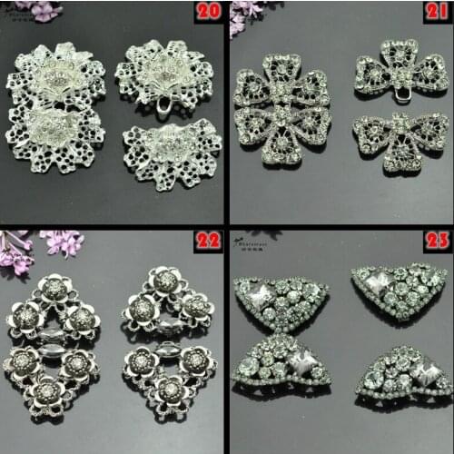 High grade big rhinestone metal buckles buttons for fur coats and garment and cashmere coat model clothing.white gray black