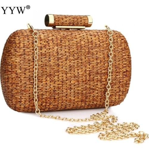 YYW Straw Summer Clutch Bag Fashion Women Bag Over Shoulder purse Female Evening Handbag Prom Evening Party Sac Bolsa Feminina