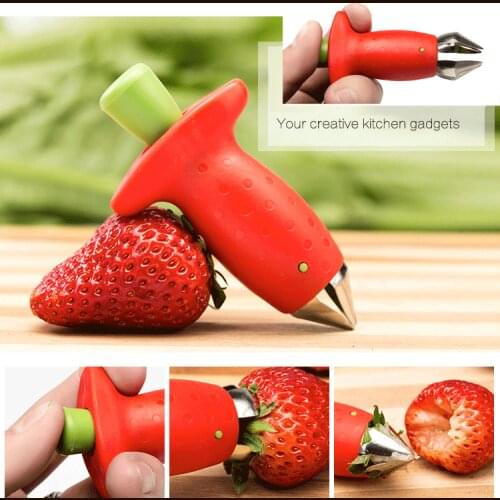 1pcs Fruit Digging Machine Stainless Steel Strawberry Pedicure Creative Kitchen Fruit and Vegetable Tools New 2019