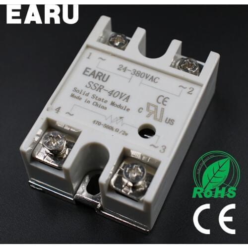1pcs Solid State Relay Module SSR-40VA 40A 500K ohm TO 24-380V AC SSR 40VA Resistance Regulator