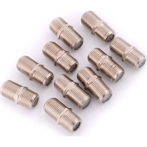 10pcs F Type Coupler Adapter Connector Female F/F Jack RG6 Coax Coaxial Cable Used In Video