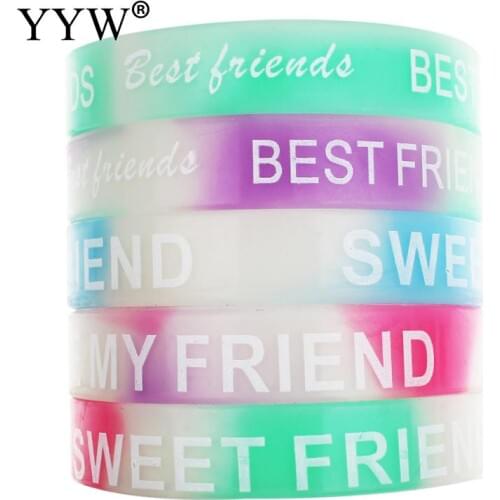 10 Pcs Word Customzied Best Friend Bracelets Bangles Unisex Turret Games Rubber Flexible Friendship Bracelets Wristband Bangles