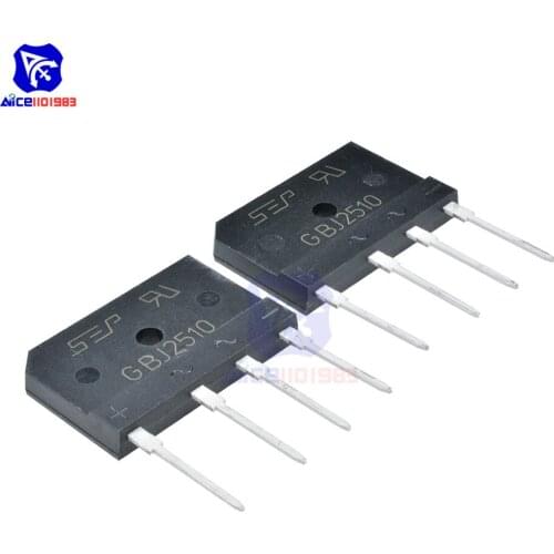 10PCS/Lot Bridge Rectifier Diode SIP-4 GBJ2510 25A 1000V Single Phase Bridge Rectifier Original Integrated Circuit