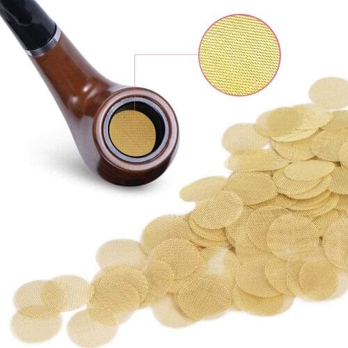 200 Pieces Stainless Steel Golden Screens Filters Pipe Screens Smoking Pipe Screens-0.81 inch