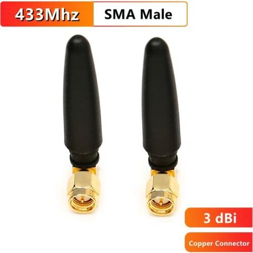 433 MHz Antenna lora Lorawan 3dbi GSM 433MHz Antennas SMA Male Connector Rubber Directional Antenne Waterproof For Gasmeter