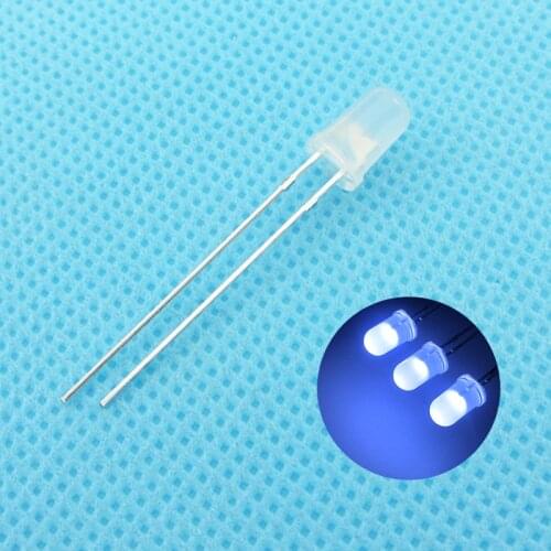 5mm White LED Round Light Emitting Diode Diffused Foggy Ultra Bright Lamp Bead Plug-in DIY Kit Wide Angle DIP 100 pcs /lot