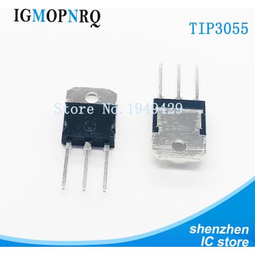 10PCS/lot TIP3055 TO-218 TIP3055 Bipolar transistor bipolar junction (BJT) Comp NPN - PNP Epitaxial-Base Trans
