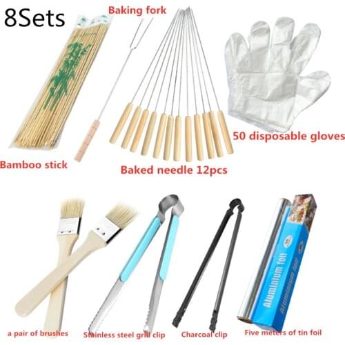 Kitchen accessories Barbecue party season outdoor barbecue tools BBQ barbecue accessories barbecue supplies 8 sets