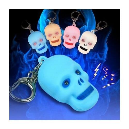 FREE SHIPPING BY DHL 200pcs/lot 2015 Plastic LED Skeleton Shaped Keychains with Sound Novelty Gift Keyrings for Halloween