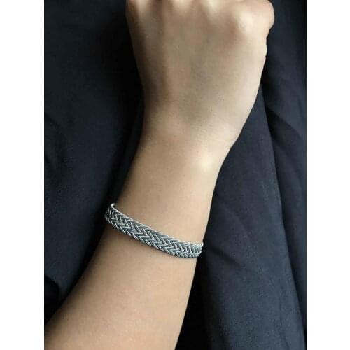 Big Mat handmade Knitted Kazaziye Silver Women Bracelet