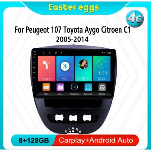 Eastereggs Android 8.1 2 Din Car Multimedia Player For Peugeot 107 Toyota Aygo Citroen C1 2005-2014 Radio Stereo GPS Navigation