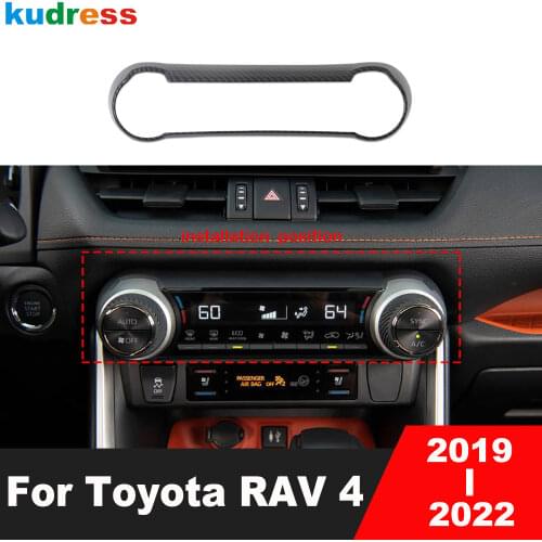 For Toyota RAV4 RAV 4 2019 2020 2021 Carbon Fiber Car Interior Center Console AC Air Condition Switch Button Panel Cover Trim