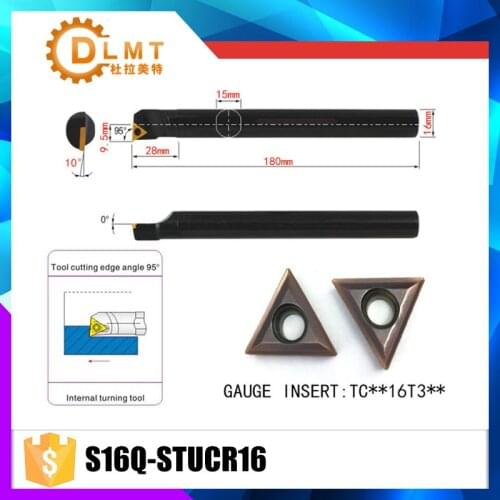 S16Q-STUCR16 95 Degrees Internal Turning Tool Holder For TCMT16T304 Insert Internal Boring Bar Lathe Machine