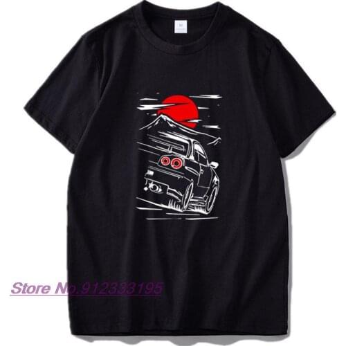 Skyline R34 T Shirt Drift Power Japan Cars Tshirt 100% Cotton Comfortable Premium Soft High Quality Camisetas
