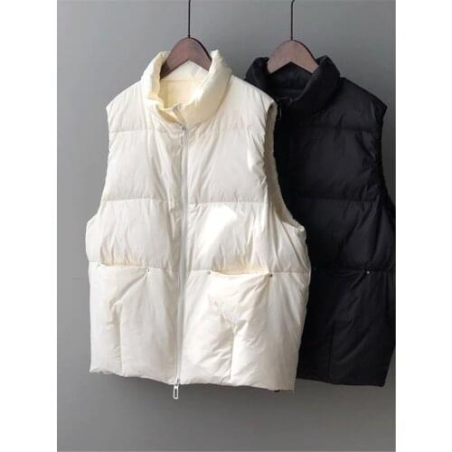 Good Quanlity White Duck Down Jacket Vest Women Top Winter Black White Bread Style