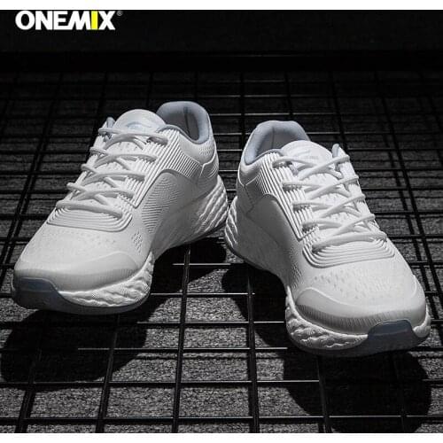 ONEMIX Adult Men Casual Shoes Ultralight Comfortable Leather Reflective Male Sport Tennis Shoe Retro Vulcanize Running Sneakers