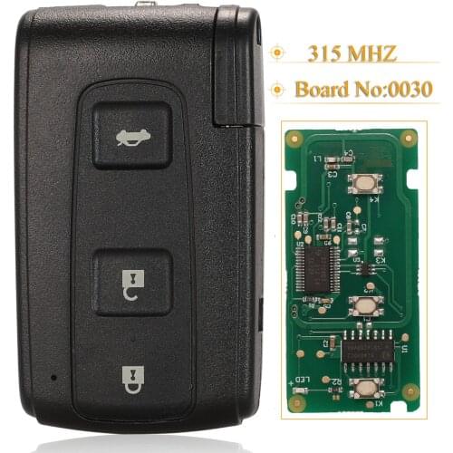 Kutery 3 Button Remote Car Key 315MHz with Chip 0030 Board For Toyota Crown 2006-2010 TOY48 Uncut Blade