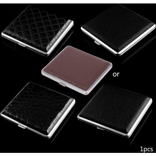Metal PU Cigar Pocket For Holding 20Pcs Cigarette Tobacco Storage Case Container Box Holder Cool Design Outdoor Gift Dropship