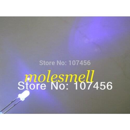 Lots of 5000X 3mm Purple LED Lamps 3mm uv round water clear led light-emitting diode free shipping
