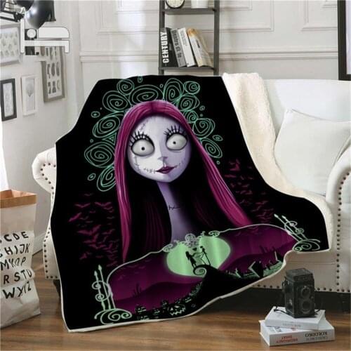 Nightmare Before Christmas 3D Printed Soft Throw Premium Sherpa Fleece Blanket