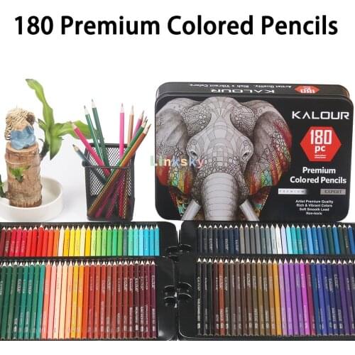 KALOUR 180pcs Colored Pencils Complete Set of 180 Assorted Colors Painting Drawing Tool,3.0mm Rich Pigment Soft Core