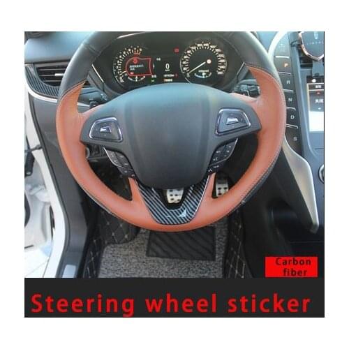 Steering Wheel Sticker For Lincoln Mkz Carbon Fiber 2015-2019 1pc Holding Trim