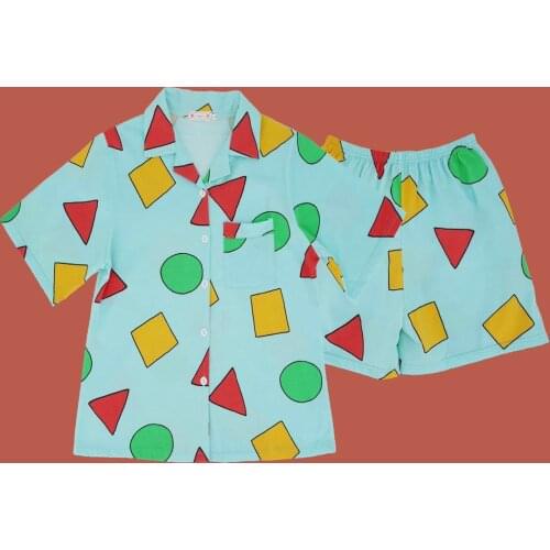 Pijama Cartoon Pajamas Womens Summer Short Sleeve Suit Geometric Pattern Home Wear Fashion Cute For Women